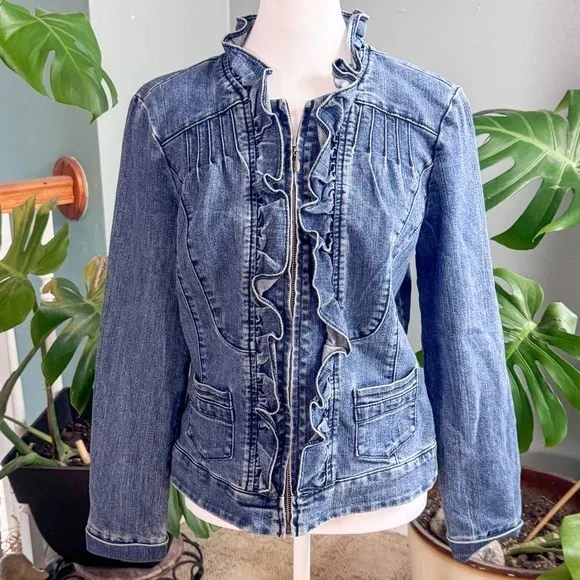 Denim Ruffle Jacket - Picture 8 of 8
